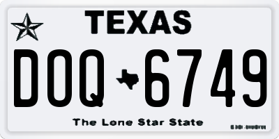 TX license plate DOQ6749