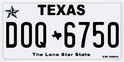 TX license plate DOQ6750