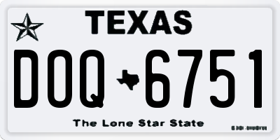 TX license plate DOQ6751
