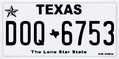TX license plate DOQ6753