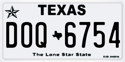 TX license plate DOQ6754