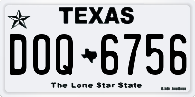 TX license plate DOQ6756