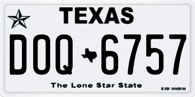 TX license plate DOQ6757