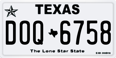 TX license plate DOQ6758
