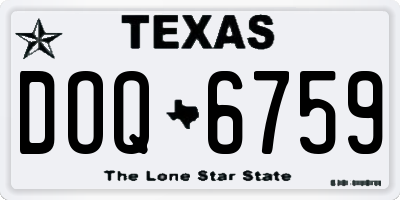 TX license plate DOQ6759