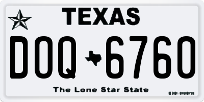 TX license plate DOQ6760