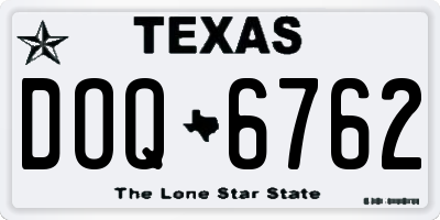 TX license plate DOQ6762