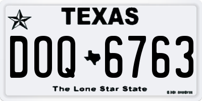 TX license plate DOQ6763