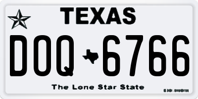 TX license plate DOQ6766
