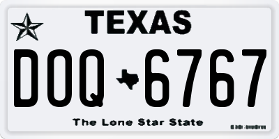 TX license plate DOQ6767