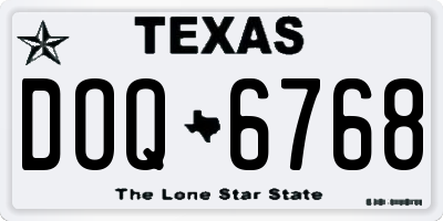 TX license plate DOQ6768