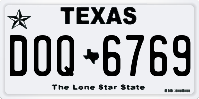 TX license plate DOQ6769