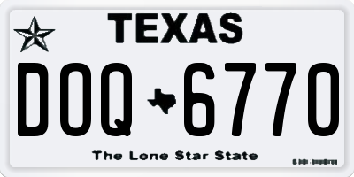 TX license plate DOQ6770