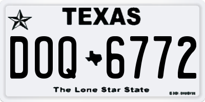 TX license plate DOQ6772