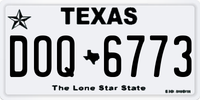 TX license plate DOQ6773