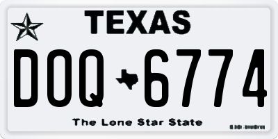 TX license plate DOQ6774