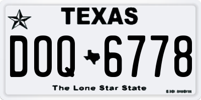 TX license plate DOQ6778