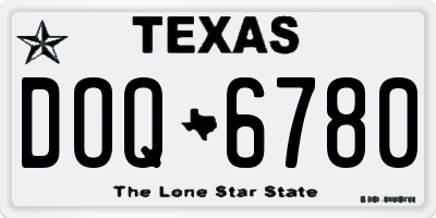 TX license plate DOQ6780