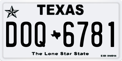 TX license plate DOQ6781