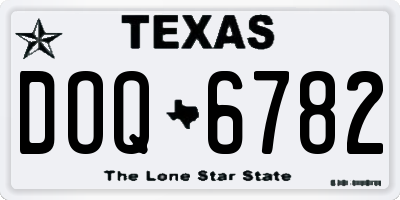 TX license plate DOQ6782
