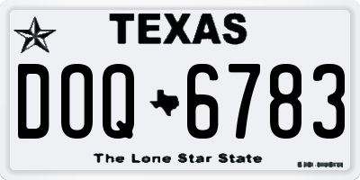 TX license plate DOQ6783