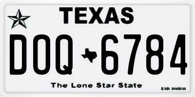 TX license plate DOQ6784