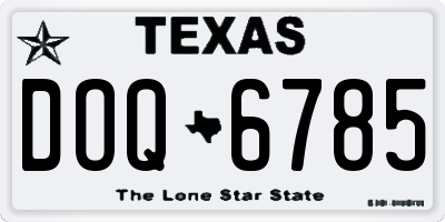 TX license plate DOQ6785