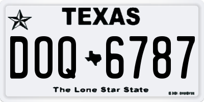 TX license plate DOQ6787