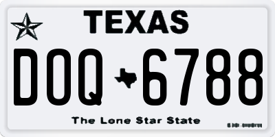 TX license plate DOQ6788