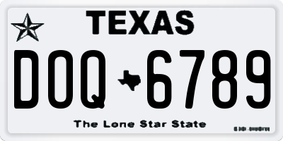 TX license plate DOQ6789