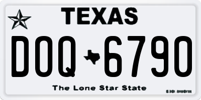 TX license plate DOQ6790