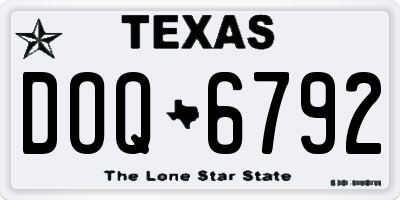 TX license plate DOQ6792