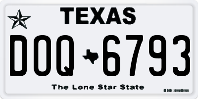 TX license plate DOQ6793
