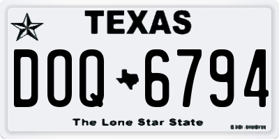 TX license plate DOQ6794