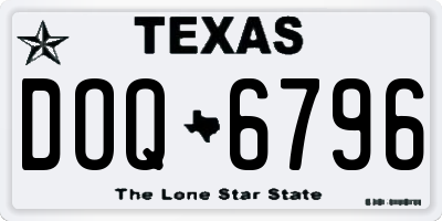 TX license plate DOQ6796