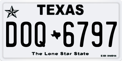 TX license plate DOQ6797