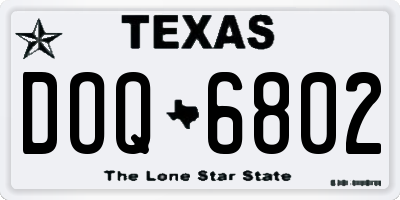 TX license plate DOQ6802