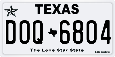 TX license plate DOQ6804