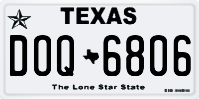 TX license plate DOQ6806
