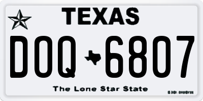 TX license plate DOQ6807