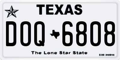 TX license plate DOQ6808