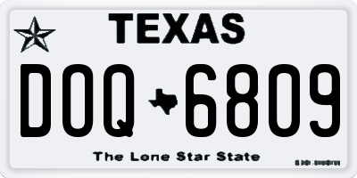 TX license plate DOQ6809