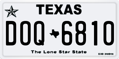 TX license plate DOQ6810
