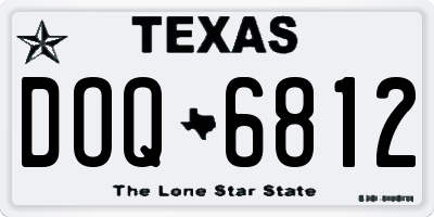 TX license plate DOQ6812
