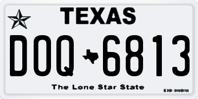 TX license plate DOQ6813
