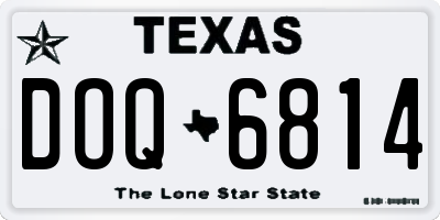 TX license plate DOQ6814
