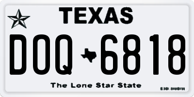TX license plate DOQ6818