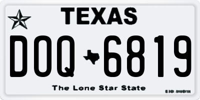 TX license plate DOQ6819
