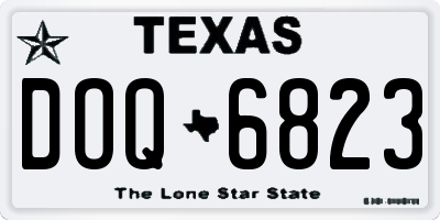 TX license plate DOQ6823
