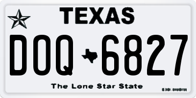 TX license plate DOQ6827